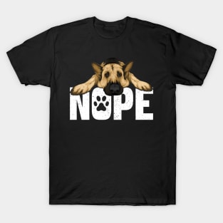 Nope Lazy German Shepherd Dog Funny Pet Lover T-Shirt